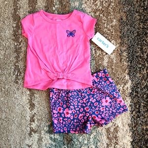 NWT carters girls butterfly 6m 2 piece set